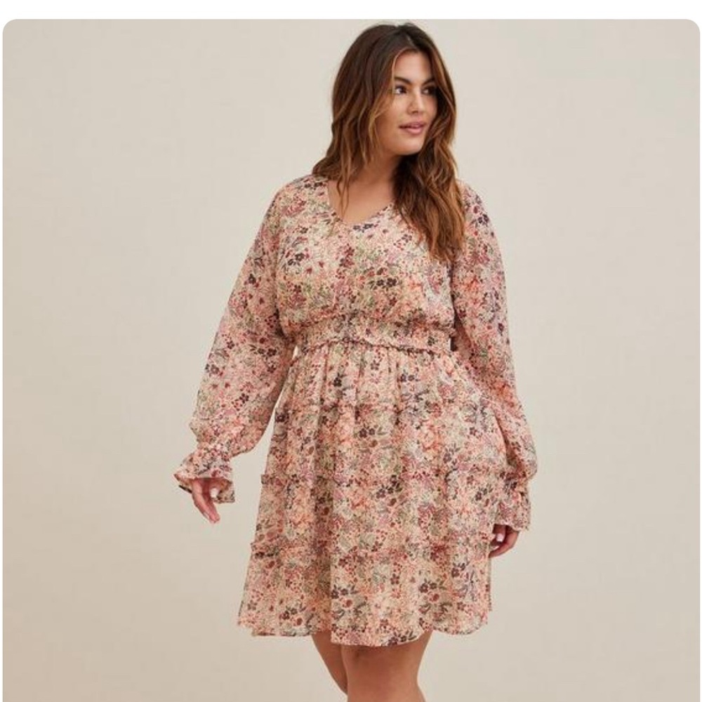 Torrid mini lurex chiffon tiered dress. Size 10 (00)